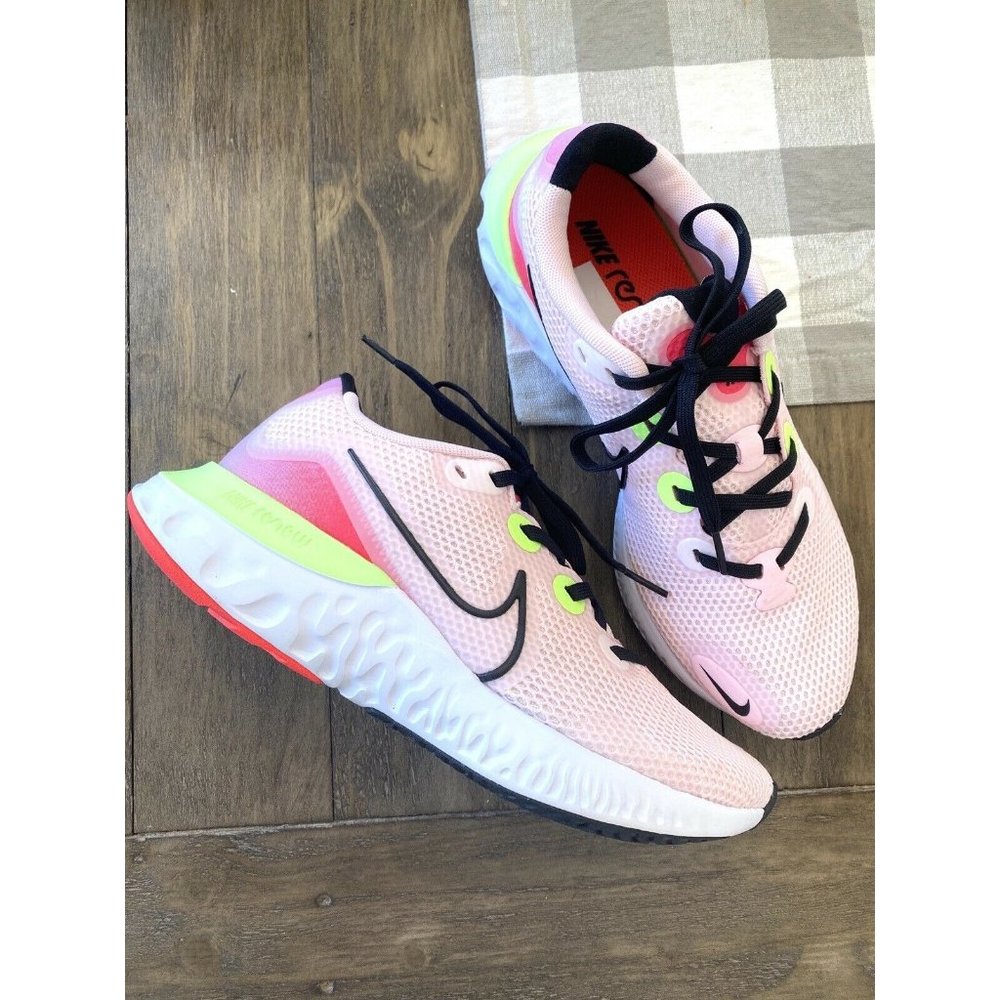 Nike Womens Renew Run CW5637-600 Pink Black Running Shoes Sneakers Size 8.5 - Picture 1 of 11